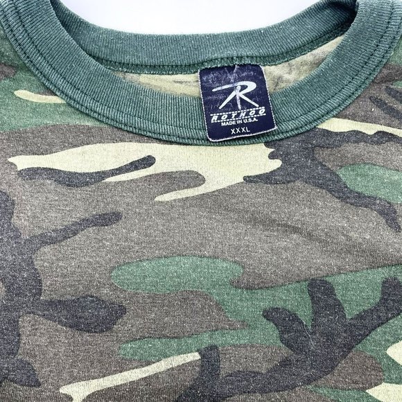 Vtg Rothco Mens Size-XXXL Green Army Camo Crew Neck Short Sleeve USA T-Shirt - Picture 2 of 4